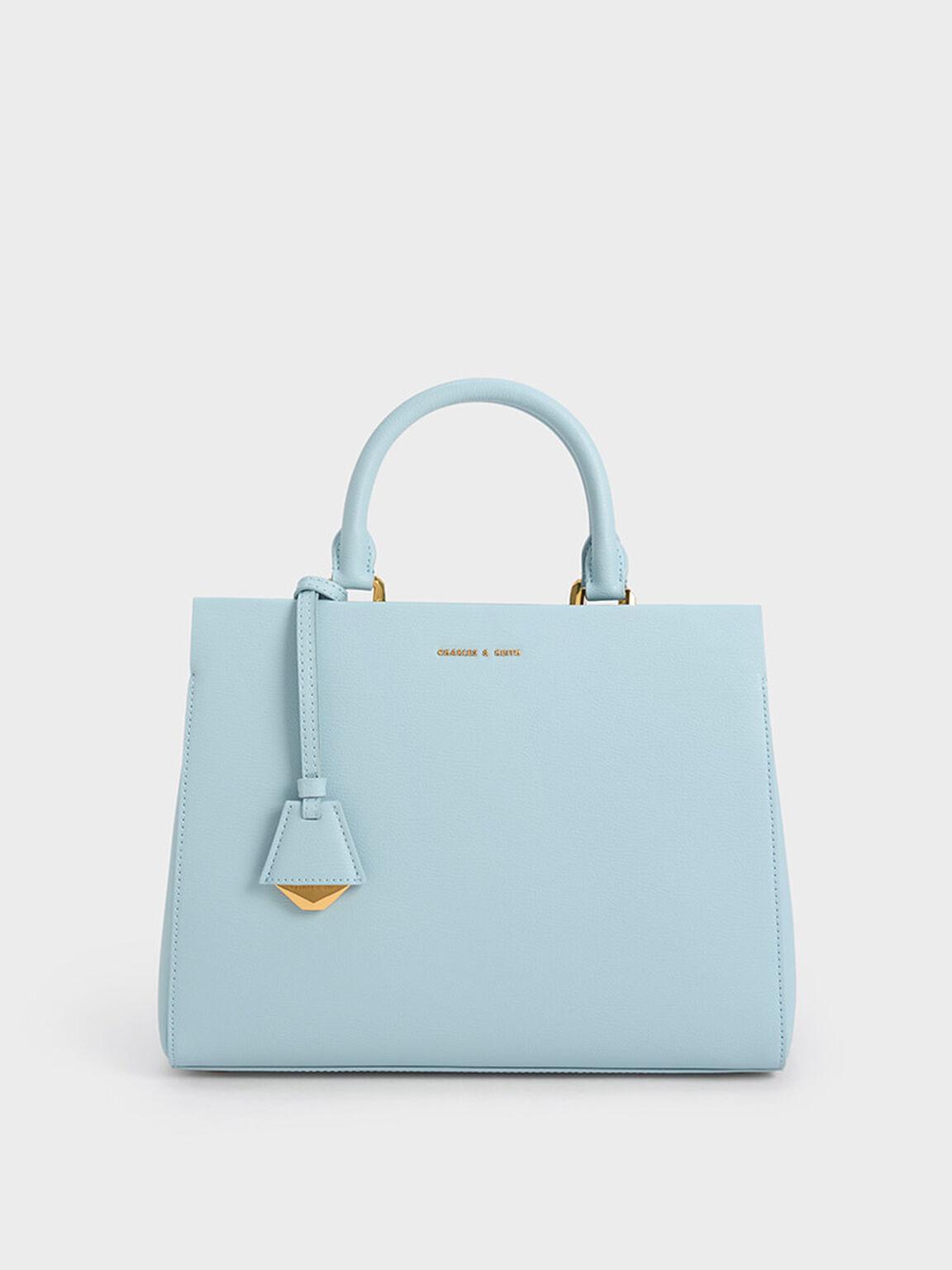 Túi Charles Keith Xách Phom Chữ Nhật Classic Structured Xanh Blue