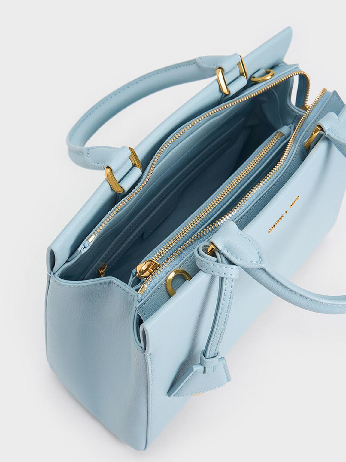 Túi Charles Keith Xách Phom Chữ Nhật Classic Structured Xanh Blue