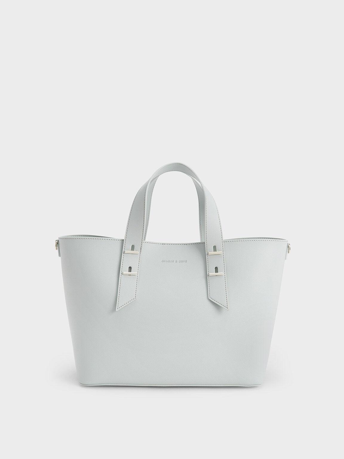 Túi Charles Keith Hobo Double Handle Xám Nhạt