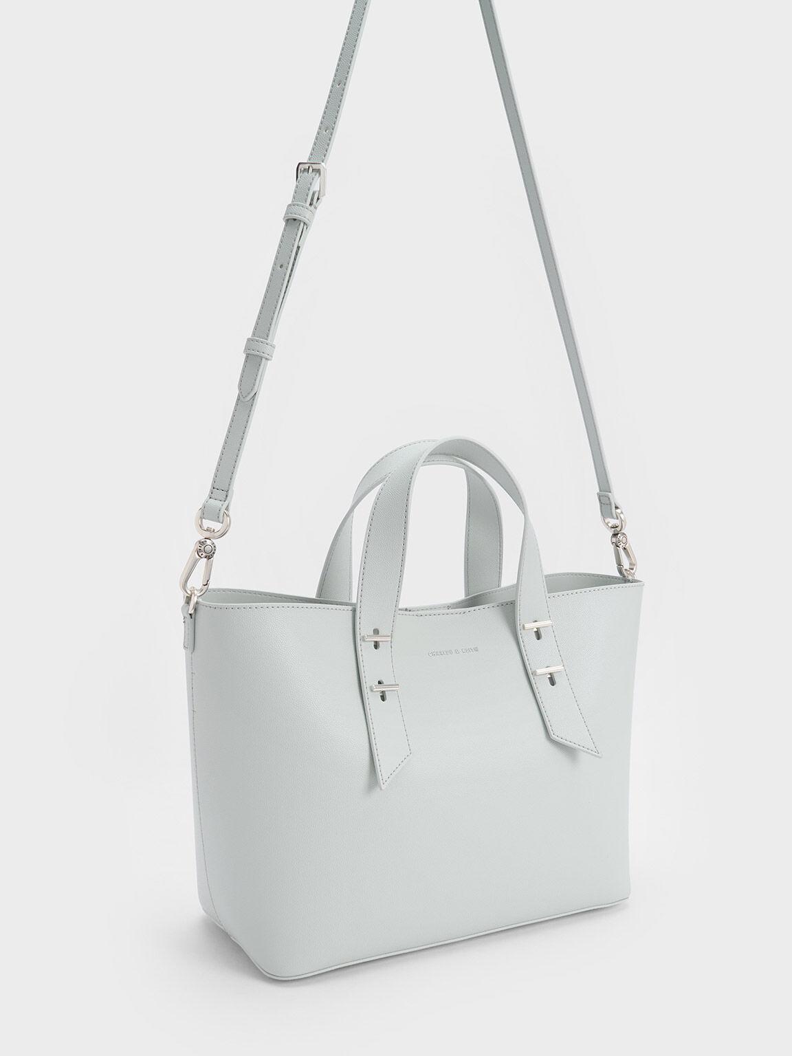 Túi Charles Keith Hobo Double Handle Xám Nhạt