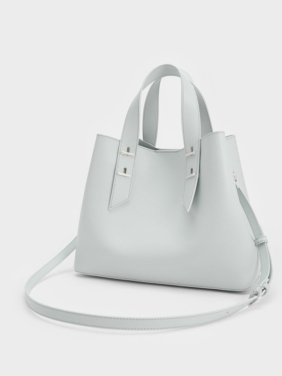 Túi Charles Keith Hobo Double Handle Xám Nhạt