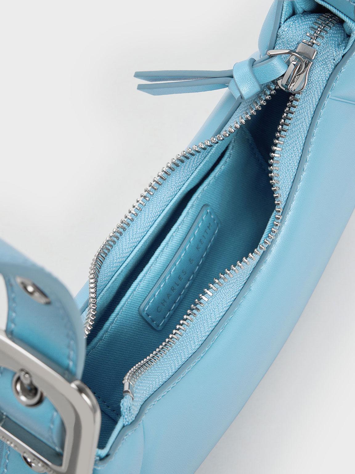 Túi Charles Keith Đeo Vai Hình Thang Petra Curved Xanh Blue