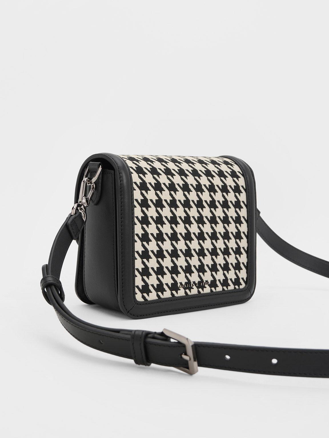 Túi Charles Keith Đeo Chéo Nắp Gập Gabine Houndstooth Nhiều Màu