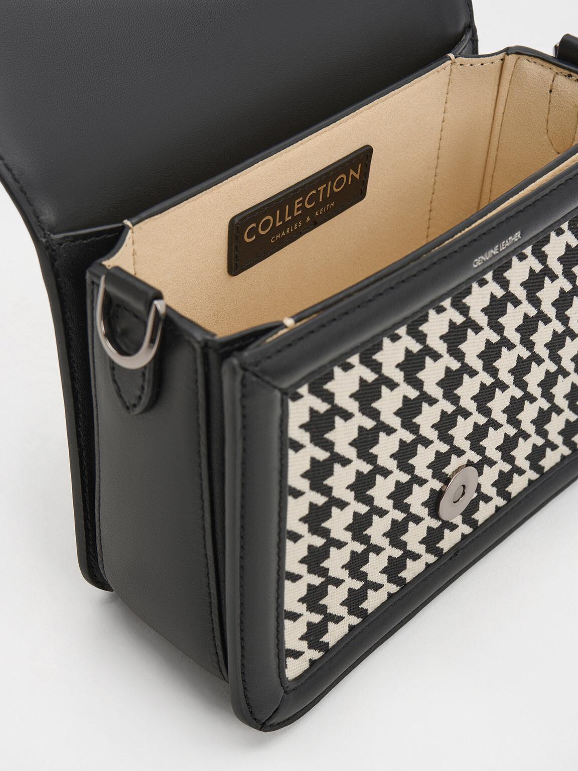 Túi Charles Keith Đeo Chéo Nắp Gập Gabine Houndstooth Nhiều Màu