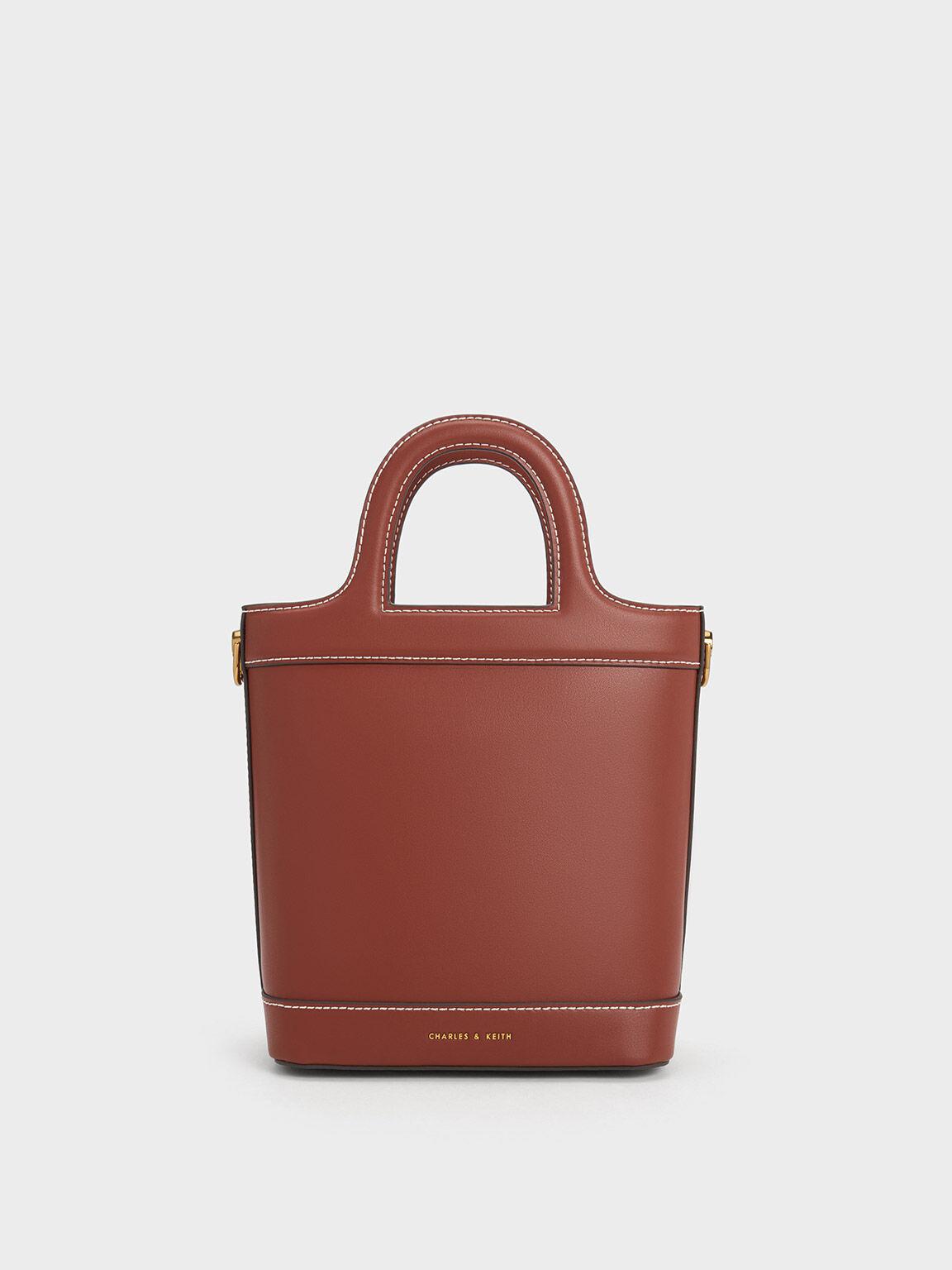 Túi Charles Keith Bucket Phom Chữ Nhật Bronte Mocha