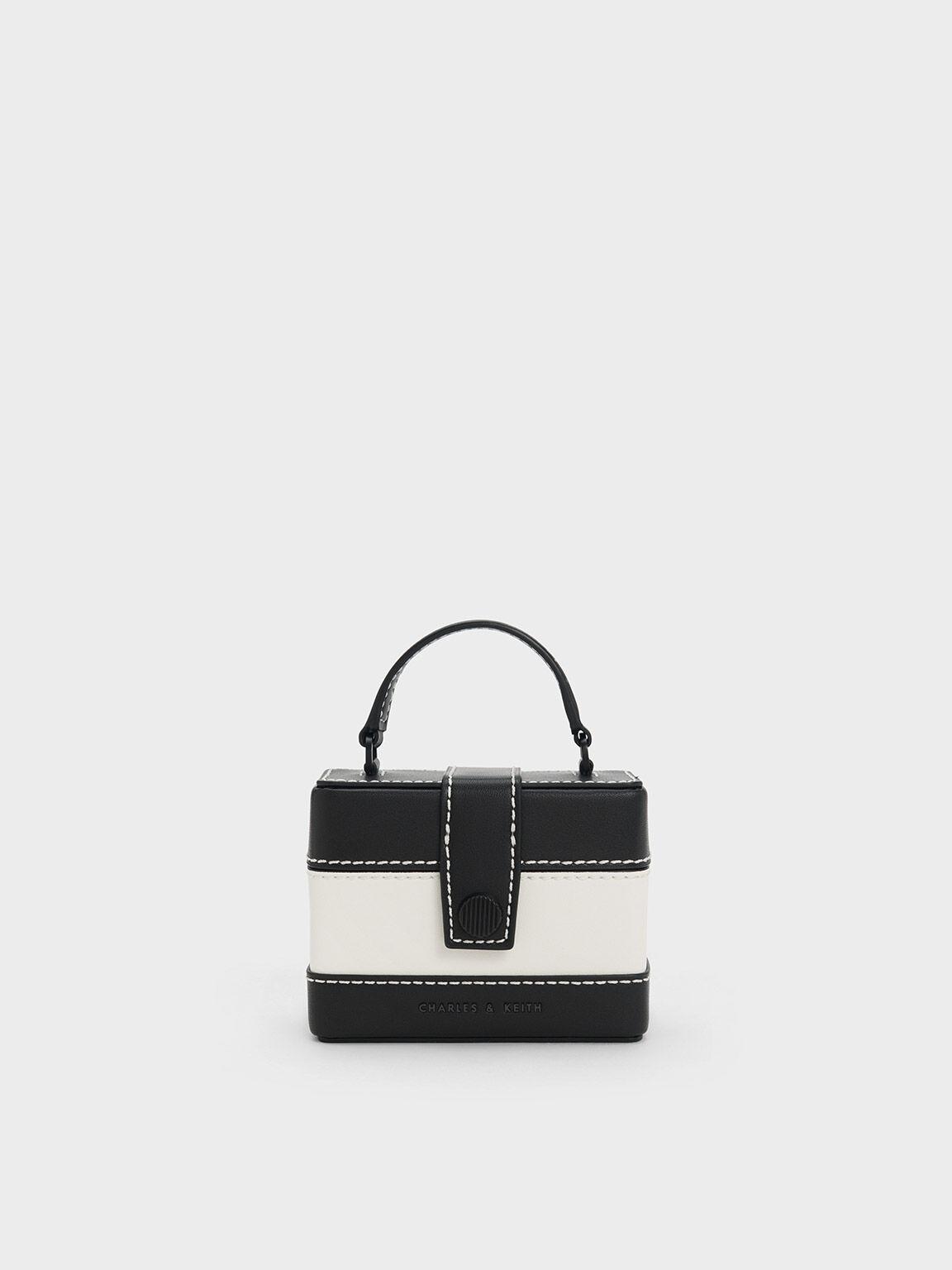 Túi Charles Keith Xách Hình Hộp Mini Bronte Contrast Trim Nhiều Màu