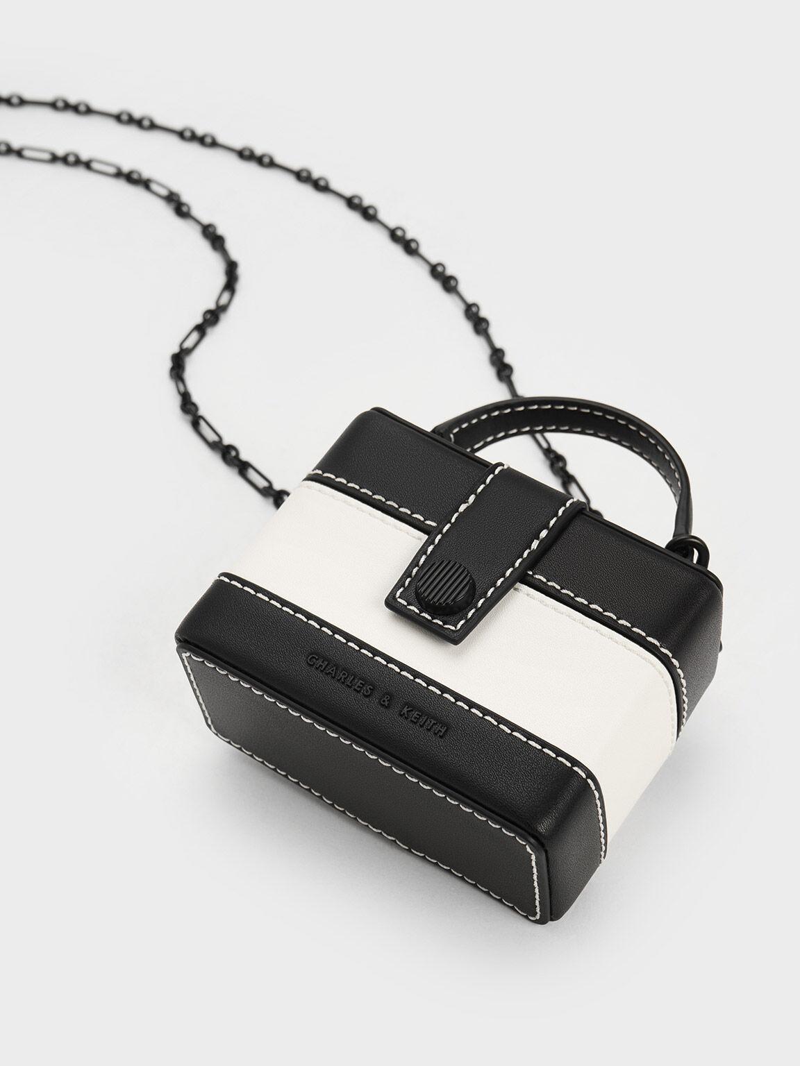 Túi Charles Keith Xách Hình Hộp Mini Bronte Contrast Trim Nhiều Màu