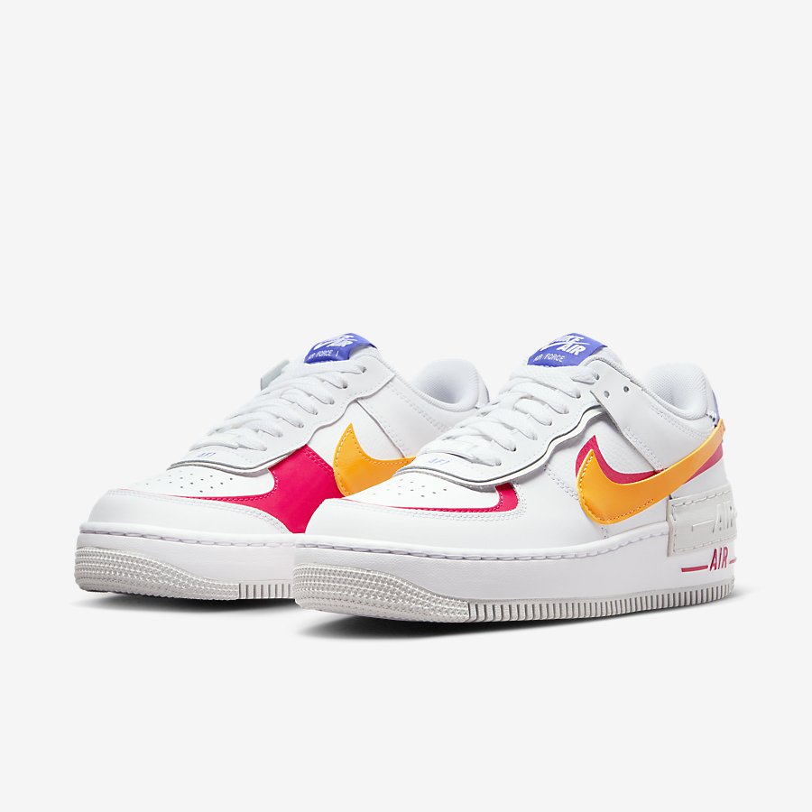 Giày Nike Air Force 1 Shadow Nữ Trắng Cam