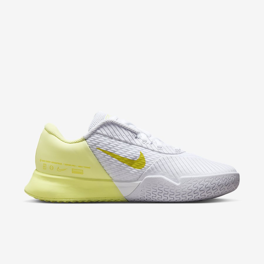 Giày NikeCourt Air Zoom Vapor Pro 2 Nữ Trắng Vàng