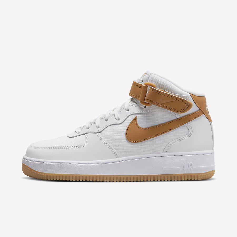 Giày Nike Air Force 1 '07 Mid Nữ Trắng Vàng