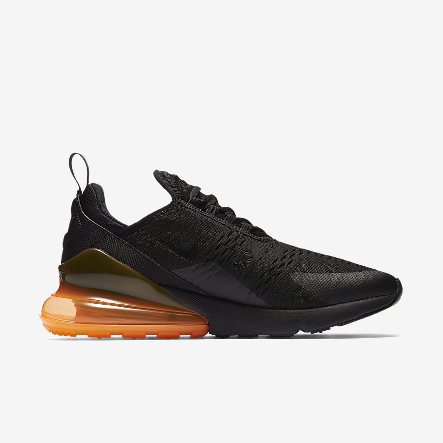 Giày Nike Air Max 270 Nữ Đen Cam