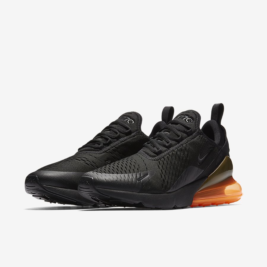 Giày Nike Air Max 270 Nữ Đen Cam