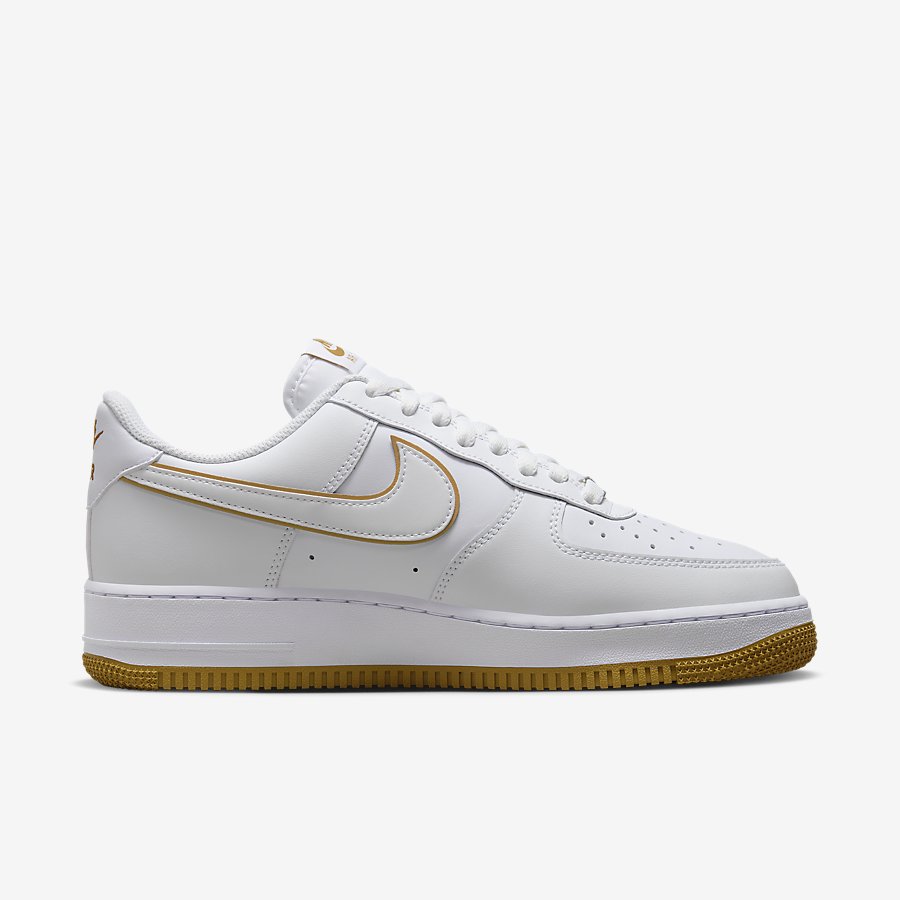 Giày Nike Air Force 1 '07 Nam Trắng Vàng