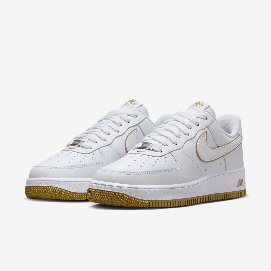 Giày Nike Air Force 1 '07 Nam Trắng Vàng