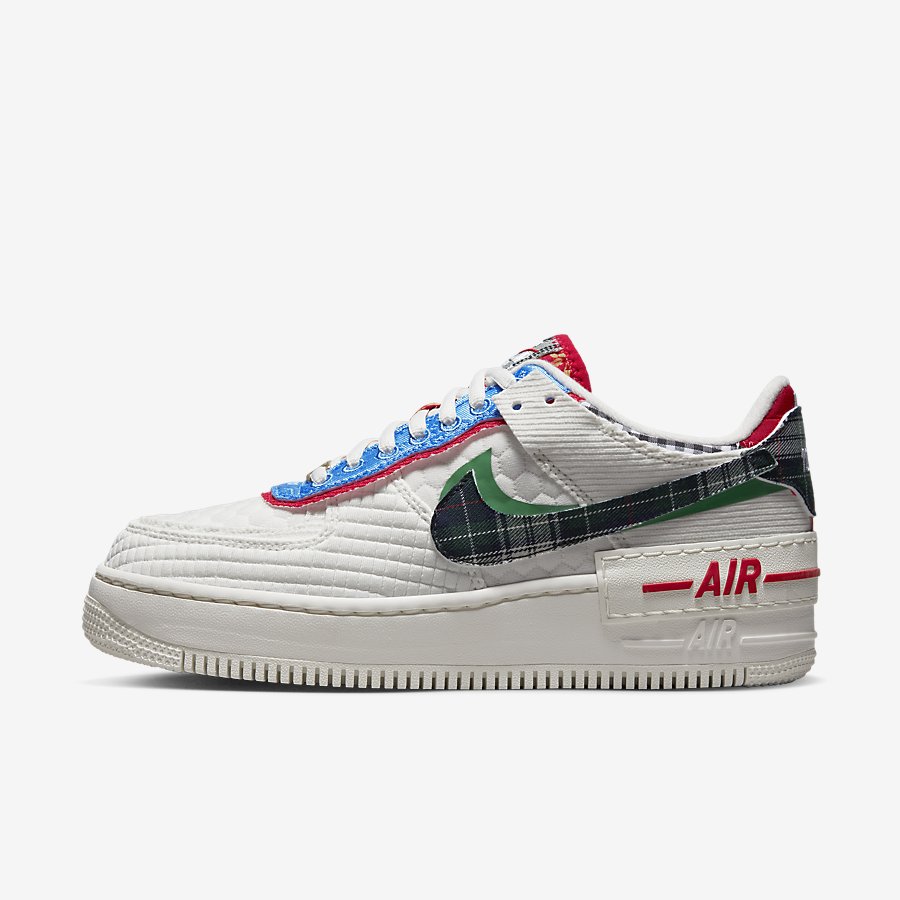 Giày Nike Air Force 1 Shadow Nữ Trắng Xanh Đỏ