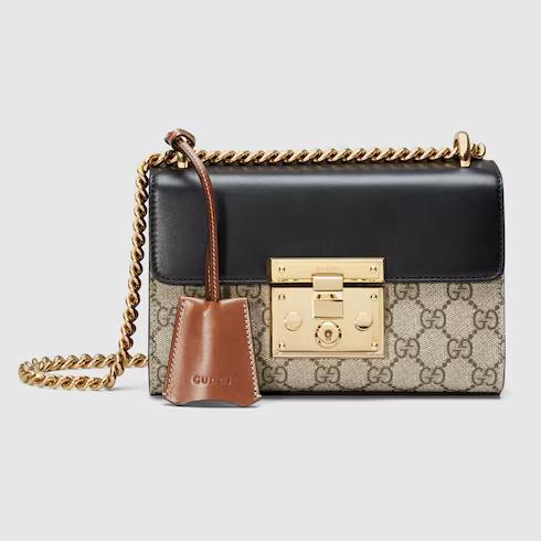 Túi Gucci Padlock Small Gg Shoulder Bag Nữ Màu Đen Nâu