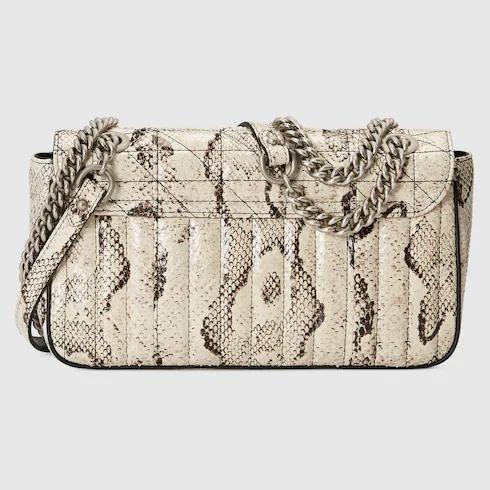 Túi Gucci Gg Marmont Small Python Shoulder Bag Nữ Màu Trắng Sữa