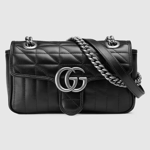 Túi Gucci Gg Marmont Mini Shoulder Bag Nữ Màu Đen Sọc