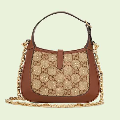 Túi Gucci Jackie 1961 Crystal Gg Mini Shoulder Bag Nữ Màu Nâu Be