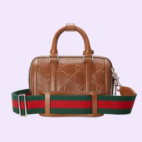 Túi Gucci Gg Embossed Mini Duffle Bag Nữ Màu Nâu