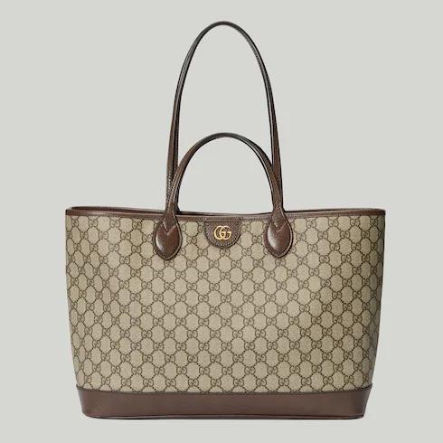 Túi Gucci Ophidia Medium Tote Bag Nữ Màu Nâu Be