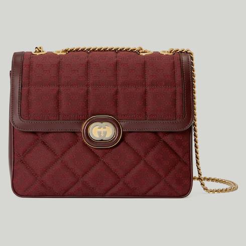 Túi Gucci Deco Small Shoulder Bag Nữ Màu Đỏ Canvas