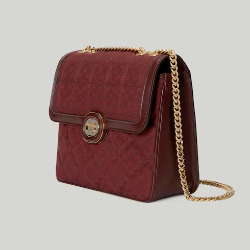 Túi Gucci Deco Small Shoulder Bag Nữ Màu Đỏ Canvas