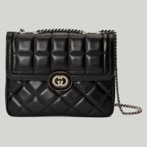 Túi Gucci Deco Small Shoulder Bag Nữ Màu Đen Vuông