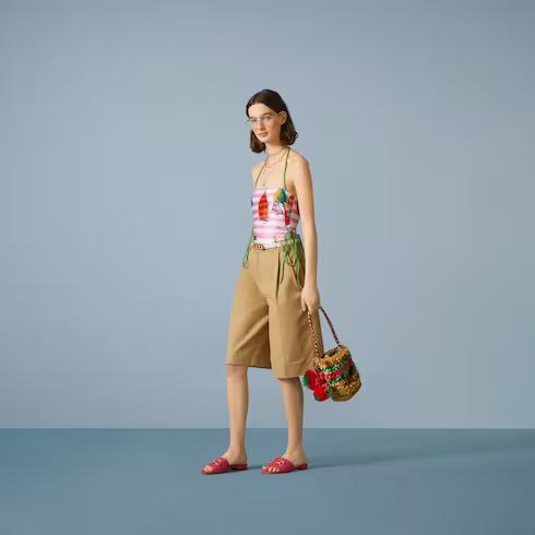 Túi Gucci Mini Interlocking G Top Handle Bag Nữ Màu Nâu Đỏ