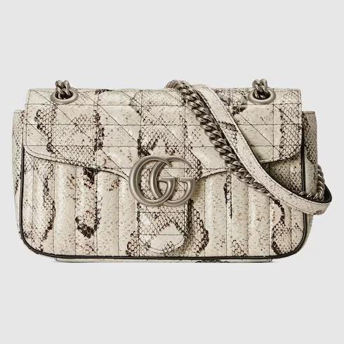 Túi Gucci Gg Marmont Small Python Shoulder Bag Nữ Màu Trắng