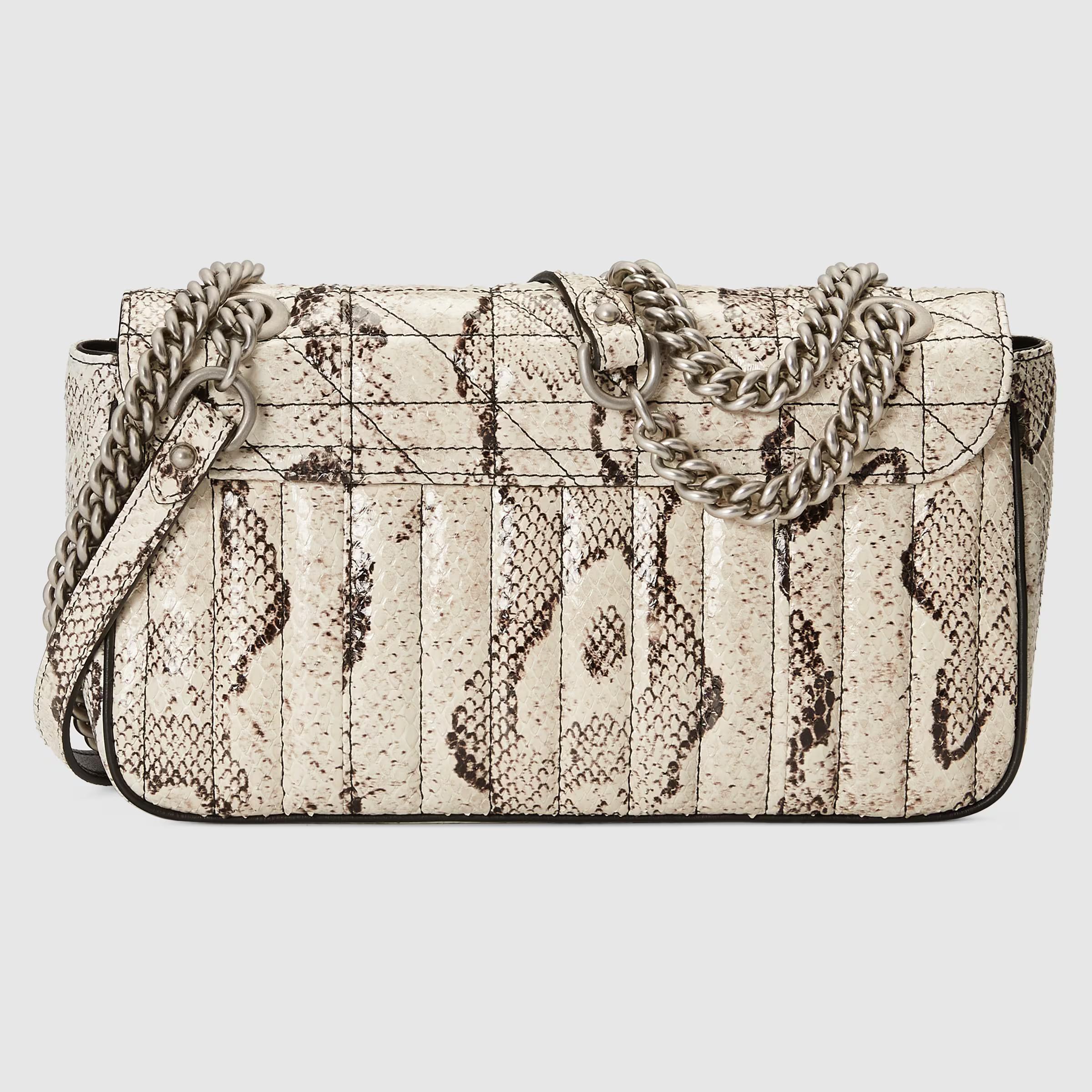 Túi Gucci Gg Marmont Small Python Shoulder Bag Nữ Màu Trắng