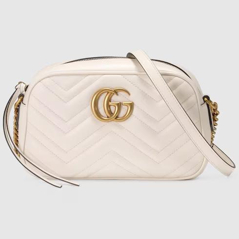 Túi Gucci Gg Marmont Small Shoulder Bag Nữ Da Màu Trắng