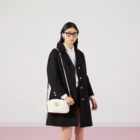 Túi Gucci Gg Marmont Small Shoulder Bag Nữ Da Màu Trắng