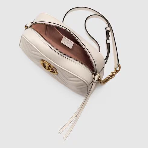 Túi Gucci Gg Marmont Small Shoulder Bag Nữ Da Màu Trắng