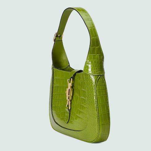 Túi Gucci Jackie 1961 Small Crocodile Bag Nữ Màu Xanh Lá Cây