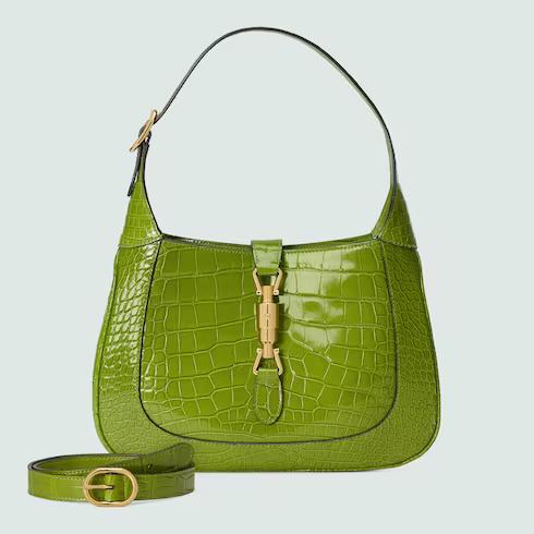 Túi Gucci Jackie 1961 Small Crocodile Bag Nữ Màu Xanh Lá Cây