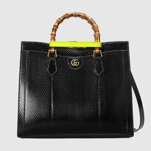 Túi Gucci Diana Medium Python Tote Bag Nữ Màu Đen