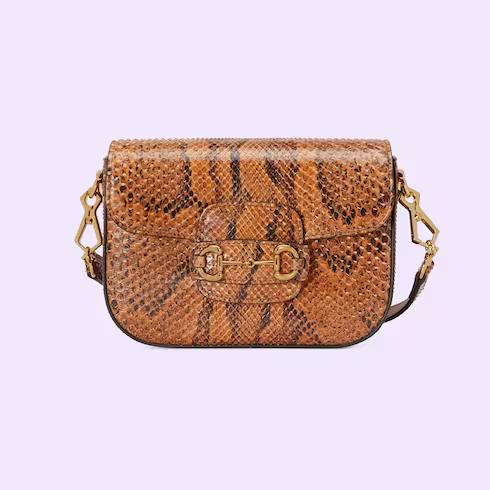 Túi Gucci Horsebit 1955 Mini Python Bag Nữ Màu Nâu