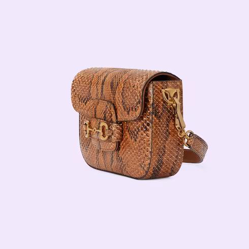 Túi Gucci Horsebit 1955 Mini Python Bag Nữ Màu Nâu