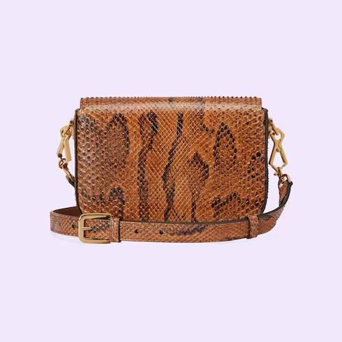 Túi Gucci Horsebit 1955 Mini Python Bag Nữ Màu Nâu