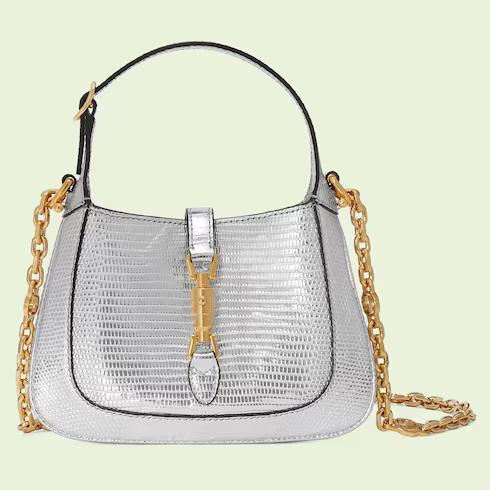 Túi Gucci Jackie 1961 Lizard Mini Bag Nữ Màu Bạc