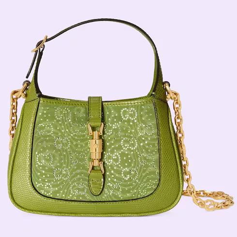 Túi Gucci Jackie 1961 Gg Crystal Mini Bag Nữ Màu Xanh Lá Cây