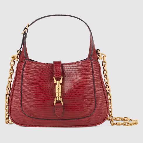 Túi Gucci Jackie 1961 Lizard Mini Bag Nữ Màu Đỏ Đô