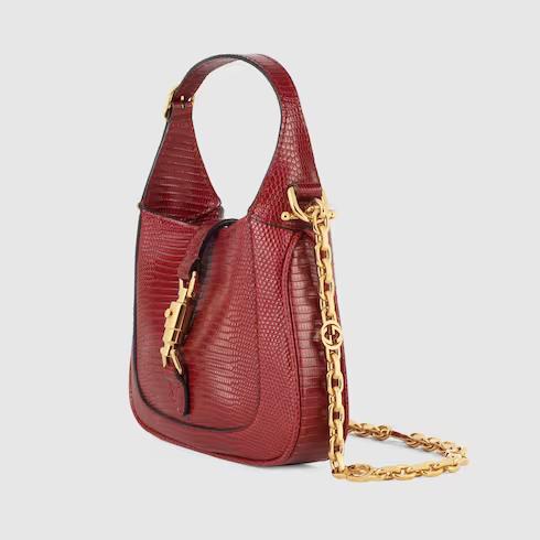 Túi Gucci Jackie 1961 Lizard Mini Bag Nữ Màu Đỏ Đô