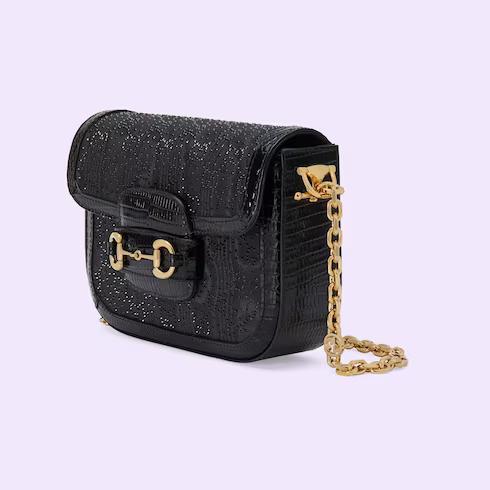 Túi Gucci Horsebit 1955 Gg Crystal Mini Bag Nữ Màu Đen