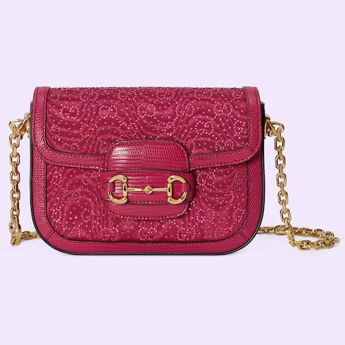 Túi Gucci Horsebit 1955 Gg Crystal Mini Bag Nữ Màu Đỏ