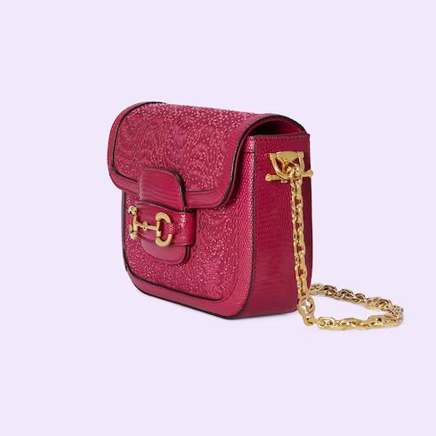 Túi Gucci Horsebit 1955 Gg Crystal Mini Bag Nữ Màu Đỏ