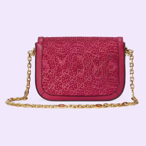 Túi Gucci Horsebit 1955 Gg Crystal Mini Bag Nữ Màu Đỏ