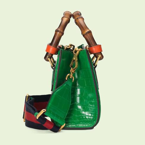 Túi Gucci Diana Mini Crocodile Tote Bag Nữ Màu Xanh Lá Cây