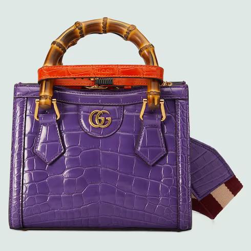 Túi Gucci Diana Mini Crocodile Bag Nữ Màu Tím